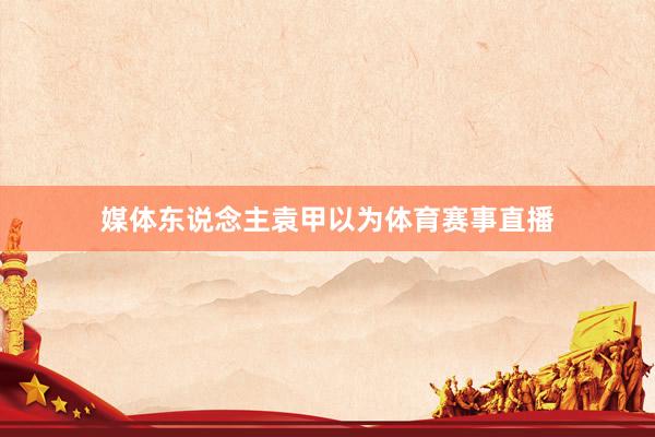 媒体东说念主袁甲以为体育赛事直播