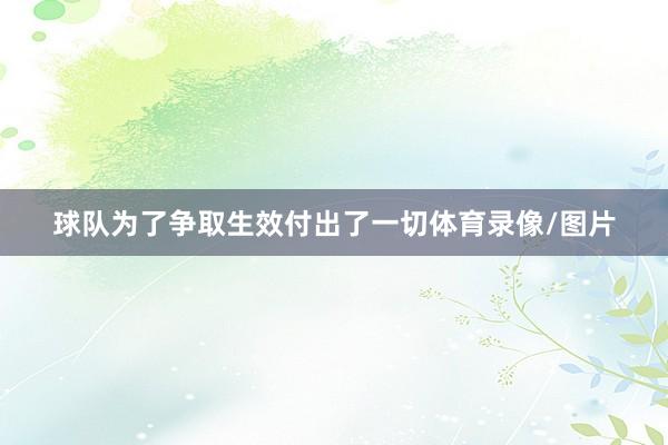球队为了争取生效付出了一切体育录像/图片