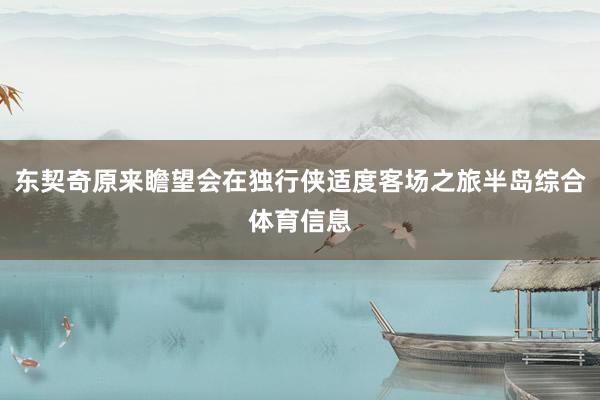 东契奇原来瞻望会在独行侠适度客场之旅半岛综合体育信息