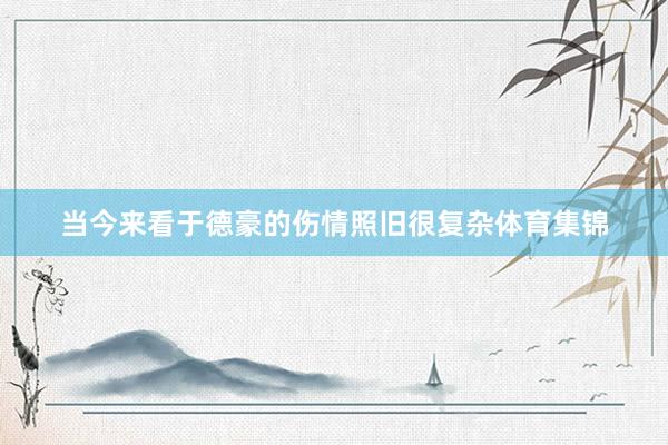 当今来看于德豪的伤情照旧很复杂体育集锦