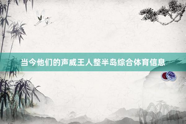 当今他们的声威王人整半岛综合体育信息