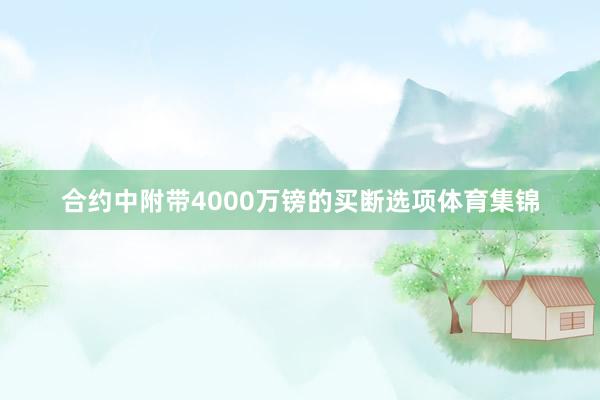 合约中附带4000万镑的买断选项体育集锦
