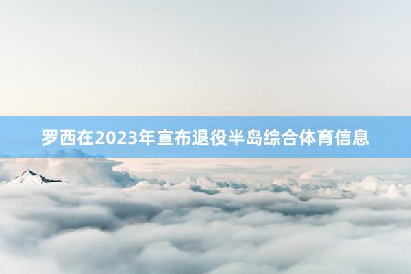 罗西在2023年宣布退役半岛综合体育信息