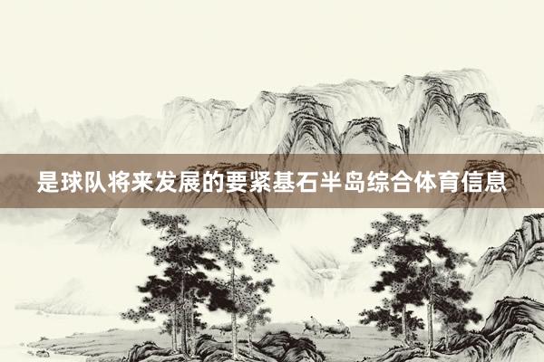 是球队将来发展的要紧基石半岛综合体育信息