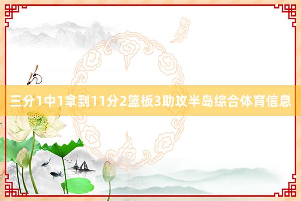 三分1中1拿到11分2篮板3助攻半岛综合体育信息