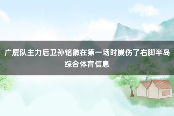 广厦队主力后卫孙铭徽在第一场时崴伤了右脚半岛综合体育信息