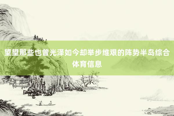 望望那些也曾光泽如今却举步维艰的阵势半岛综合体育信息