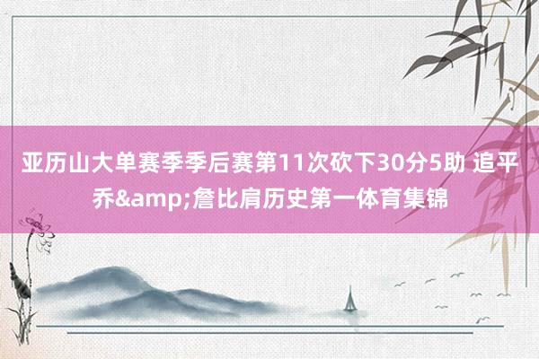 亚历山大单赛季季后赛第11次砍下30分5助 追平乔&詹比肩历史第一体育集锦
