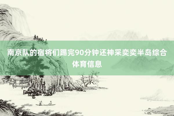 南京队的宿将们踢完90分钟还神采奕奕半岛综合体育信息