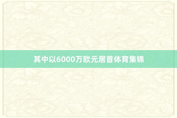 其中以6000万欧元居首体育集锦