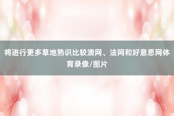 将进行更多草地熟识比较澳网、法网和好意思网体育录像/图片