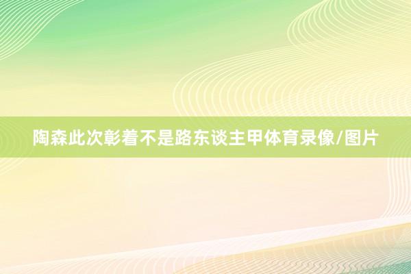 陶森此次彰着不是路东谈主甲体育录像/图片