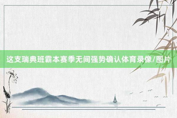 这支瑞典班霸本赛季无间强势确认体育录像/图片