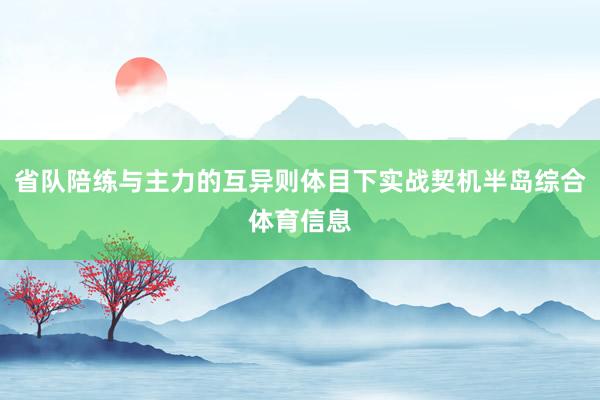 省队陪练与主力的互异则体目下实战契机半岛综合体育信息