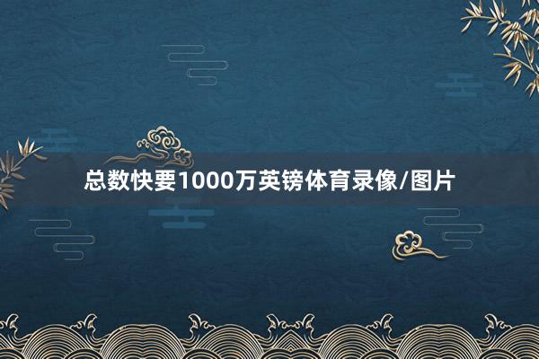 总数快要1000万英镑体育录像/图片