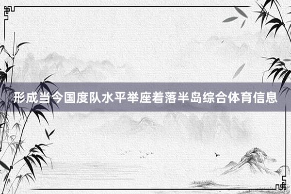 形成当今国度队水平举座着落半岛综合体育信息