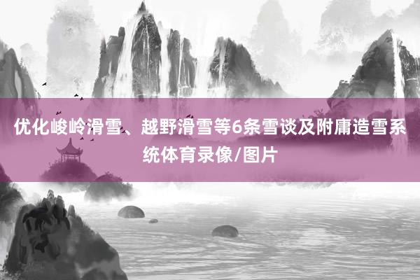 优化峻岭滑雪、越野滑雪等6条雪谈及附庸造雪系统体育录像/图片